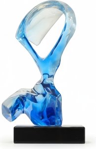 Azure Flow Resin Sculpture, Abstract Art