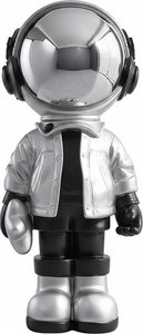 Silver Astronaut Sculpture – Modern Resin Art, Modern Art Resin Casting With A Metallic Finish.