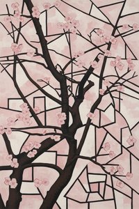 Ephemeral Geometry: Sakura In Umber — Jacques Villedieu, Cubism (analytic Cubism)