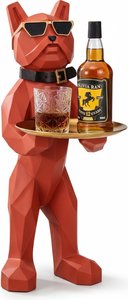 Geometric French Bulldog Sculpture With Integrated Tray, Modern & Minimalist