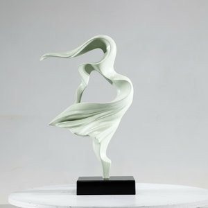 Flowing Form Dancer Sculpture – Hand-painted Fiberglass Art, Abstract Art
