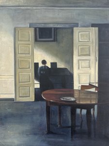 Interior With Ida Playing The Piano - Vilhelm Hammershøi — Vilhelm Christian Hammershøi
