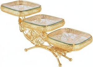 Nordic Gold Three-tier Fruit & Dessert Tray