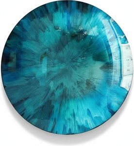 Swirling Blue Metal Wall Sculpture – Handmade Contemporary Art, Abstract Expressionism Metal With Painting/plated