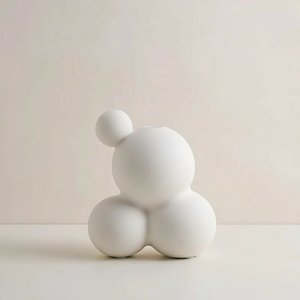 Abstract White Resin Figure Vase