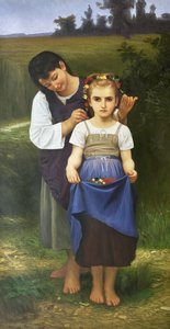 Crown of Flowers(Parure des Champs or The Jewel of the Fields) - William-Adolphe Bouguereau
