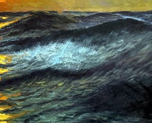 Sunset At Sea - Thomas Moran — Thomas Moran