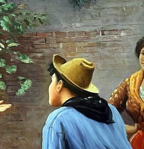 Plauderei (chatting Or The Conversation) - Eugene De Blaas — Eugene De Blaas