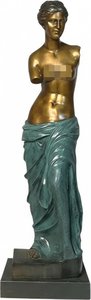 Bronze Finish Casting Resin Evoke Timeless Elegance With This Striking Bronze-finished Resin Statue Of A Classical Female Figure, Reminiscent Of Aphrodite. Intricate Detailing In The Flowing Drapery And Facial Features Create An Antique Aesthetic Enhan, Renaissance Revival