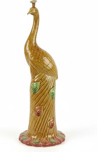 Handcrafted Ceramic Peacock Sculpture - Jingdezhen Porcelain, Traditional Decorative Arts Ceramic (kaoline Clay