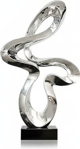 Reflective Stainless Steel Ribbon Sculpture, Modern Art Abstract Sculpture Color This Captiv