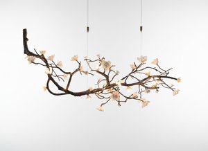 Floral Branch Chandelier – Resin & Copper Finish