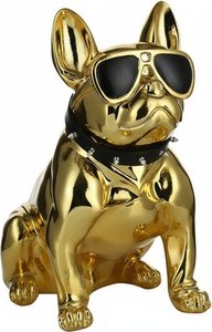 Resin French Bulldog Sculpture With Sunglasses - Modern Home Decor, Nordic Modernism