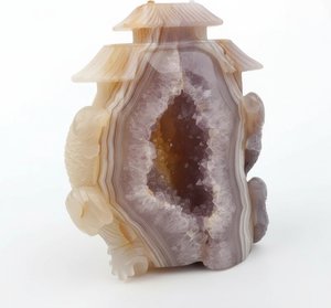 Carved Agate Dragon Geode Sculpture, Decorative Sculpture This Captivating Sculpture I