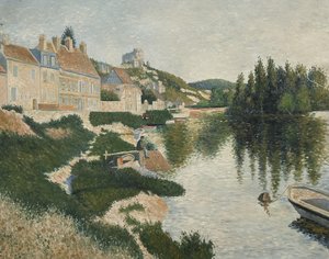 The River Bank, Petit-Andely (also known as Riverbank, Les Andelys) - Paul Signac