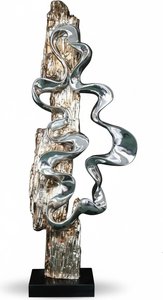 Abstract Silver & Bronze Fiberglass Sculpture