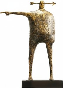 Evoke A Sense Of Tranquility And Contemplation With This Striking Bronze Sculpture. Hand-carved With A Richly Textured, Golden-brown Finish, The Elongated Form Suggests Graceful Movement And Direction. The Figure’s Extended Arm Implies Guidance, While Its, Abstract Expressionism
