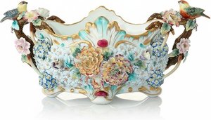 Rococo Porcelain Fruit Bowl With Gilded Accents