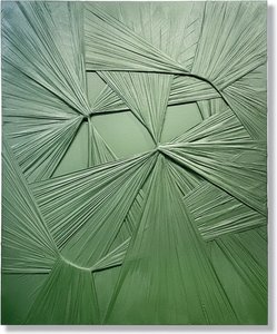 Green Radiance: Handmade Mixed Media Wall Sculpture, Abstract Art