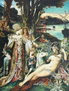 The Unicorns (les Licornes In French) - Gustave Moreau — Gustave Moreau