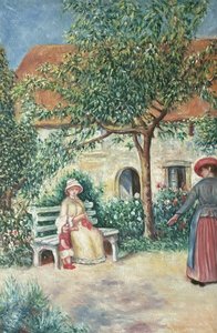 Garden Scene In Brittany(simply As In Brittany Or Two Women In A Garden)---! - Pierre-auguste Renoir — Pierre-auguste Renoir