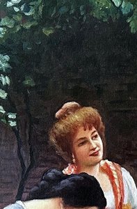 Plauderei (chatting Or The Conversation) - Eugene De Blaas — Eugene De Blaas