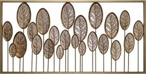 Golden Leaf Metal Wall Sculpture – Handcrafted Iron Art
