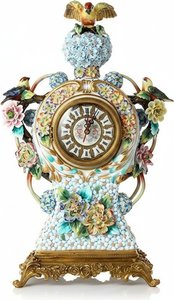 Rococo Porcelain Clock With Floral Design, Rococo Style