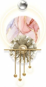 Pink Marble & Led Acrylic Wall Sculpture