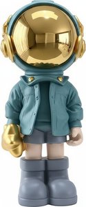 Golden Astronaut Sculpture – Modern Resin Art