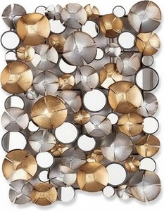 Abstract Metal & Mirror Wall Sculpture - Modern Floral Art, Abstract